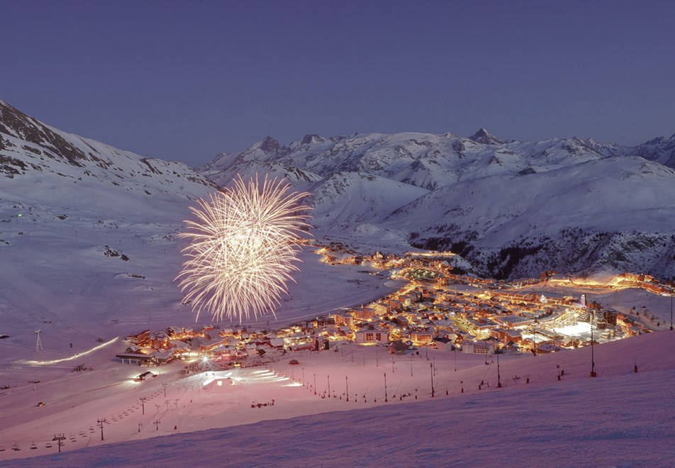 Alpe d'Huez Ski Resort - New Year fireworks
