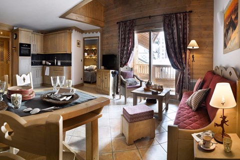 A typical MGM apartment interior - spacious and decorated in a traditional Alpine style