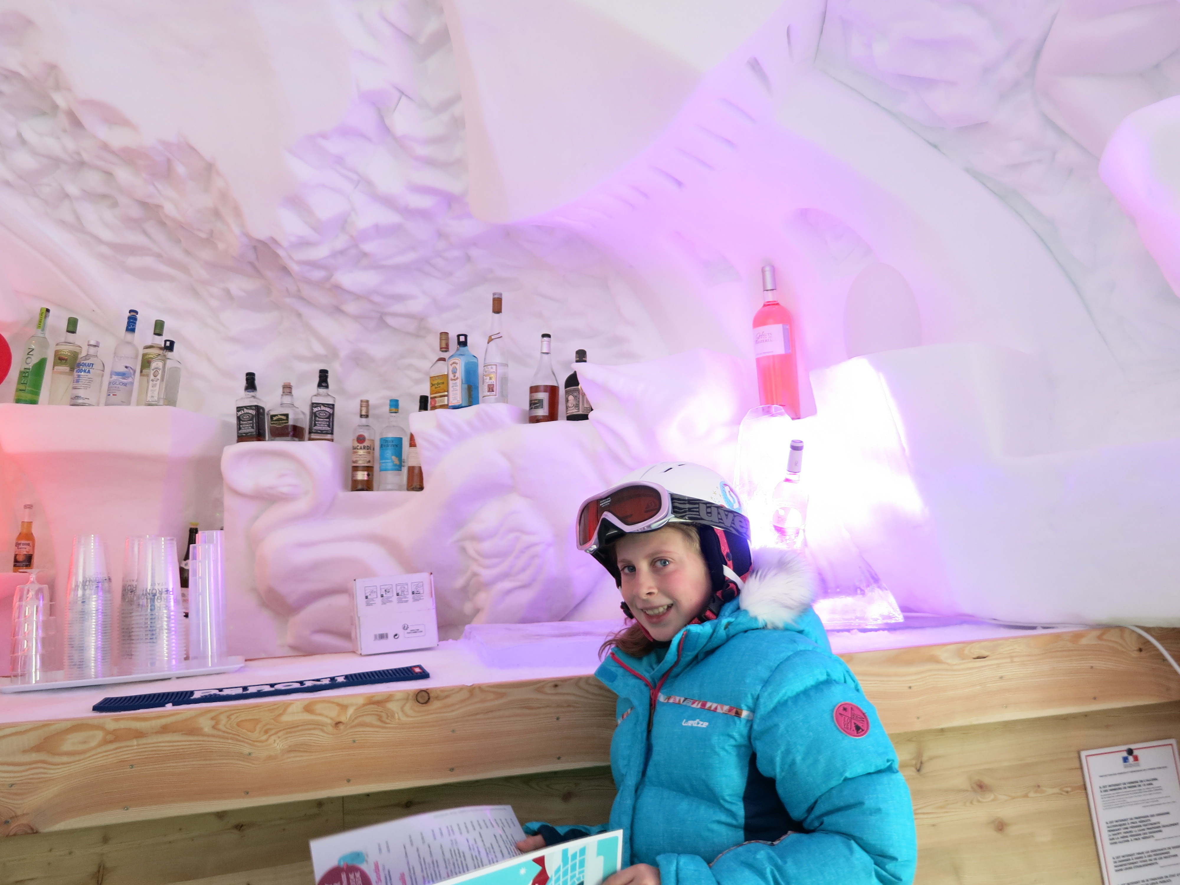 Chilling at the Igloo ice bar above Arc 2000