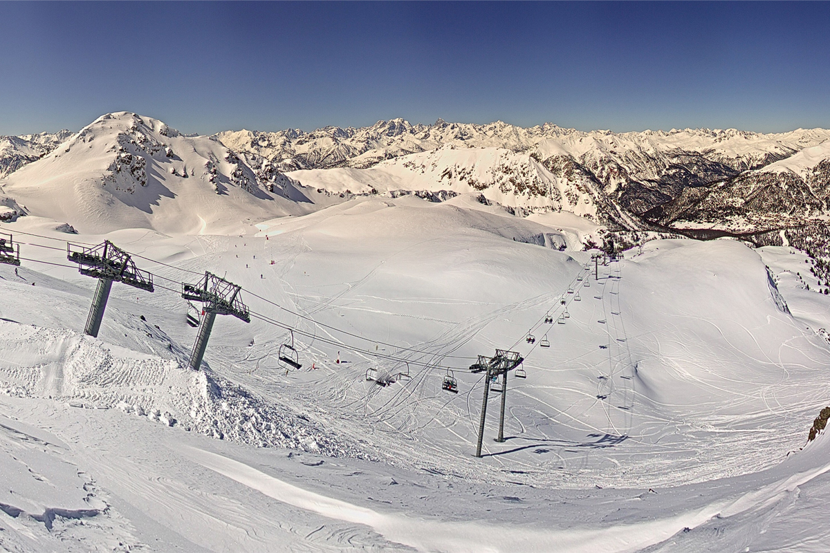 March in Montgenevre: A view of the slopes from the TS Aigle webcam