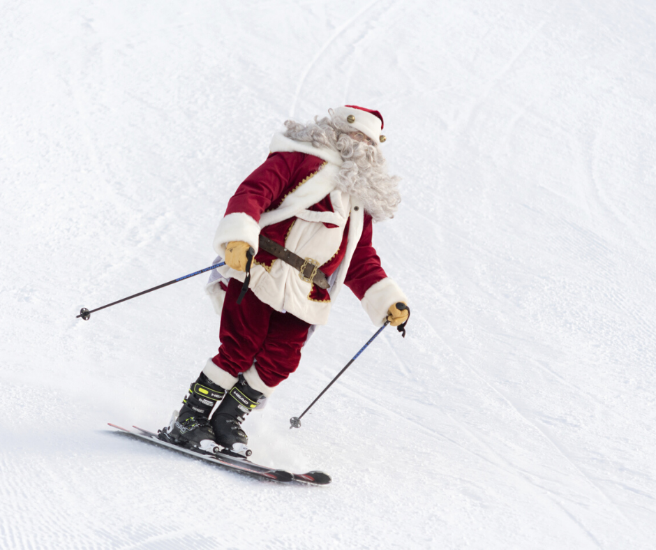 Santa skiing Val Thorens
