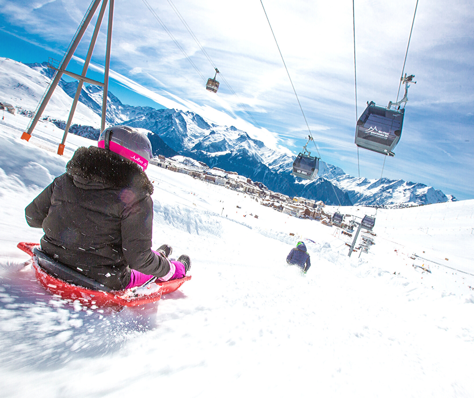 Alpe d'Huez Grand Domaine ski area sledding